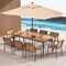 Costway 79" Outdoor Dining Table for 8 Acacia Wood Patio Table with 1.9" Umbrella Hole